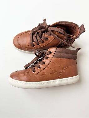Cat & Jack Brown Kids High-Top Sneakers with White Sole